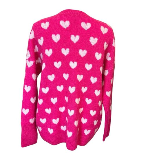 Vince Camuto Womens Pink Heart Valentine’s Day Sweater Small Long Sleeve EUC - Picture 2 of 4